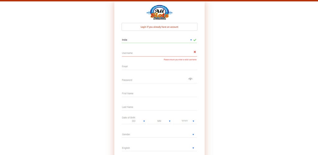 all slots casino sign up