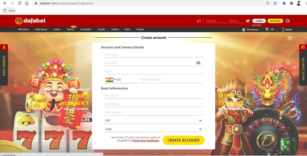How to Register In Dafabet Casino