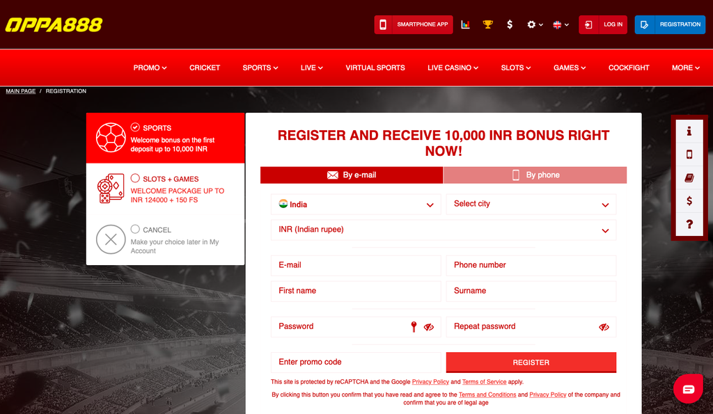 Steps to Sign-Up into Oppa888 Casino