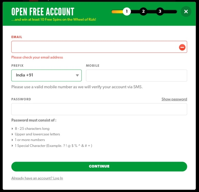 How to Register into Rizk Casino