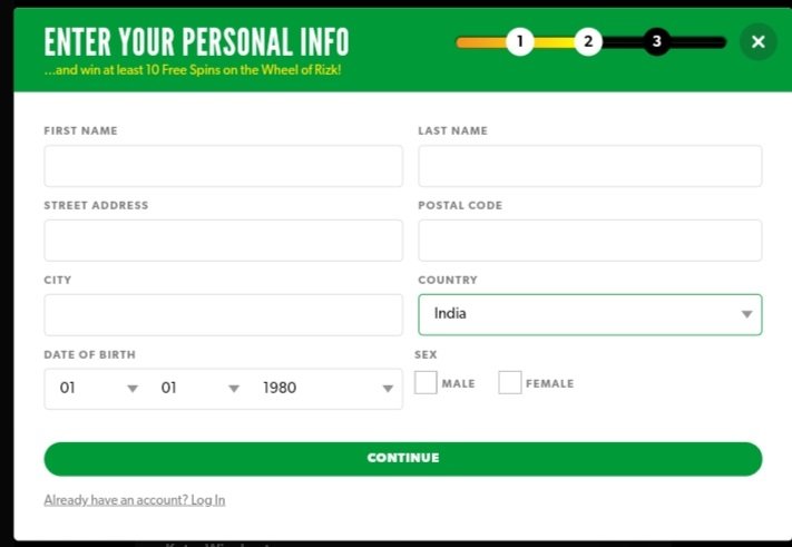 How to Register into Rizk Casino