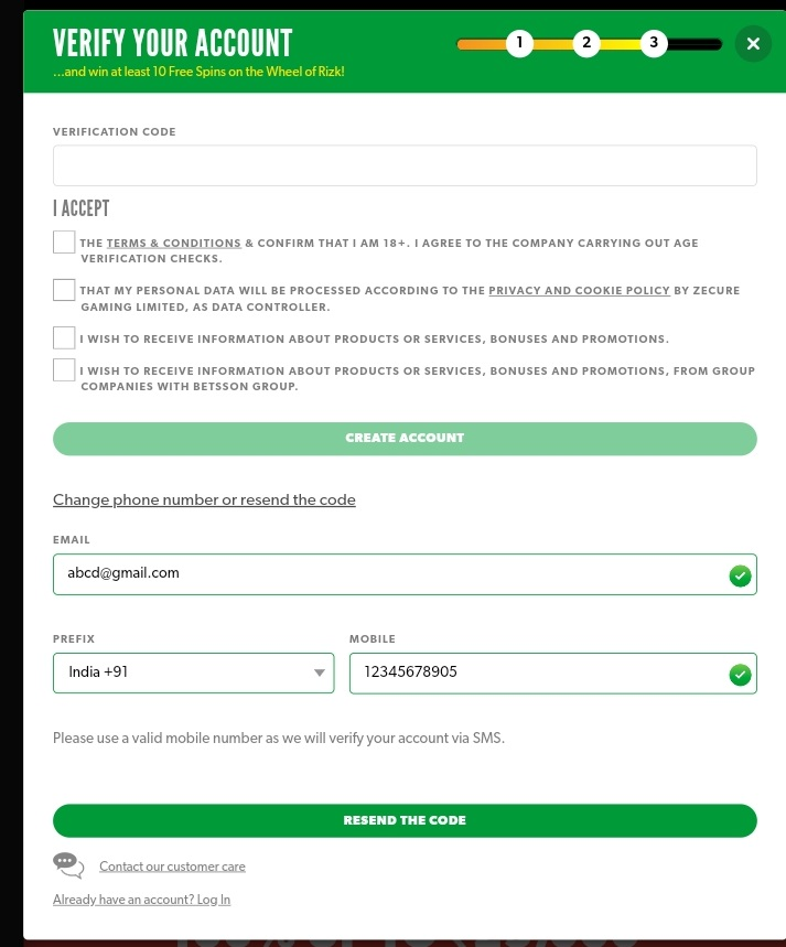 How to Register into Rizk Casino2