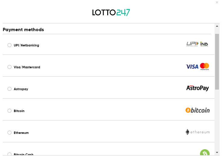 Lotto247 Deposit and Withdrawal Methods