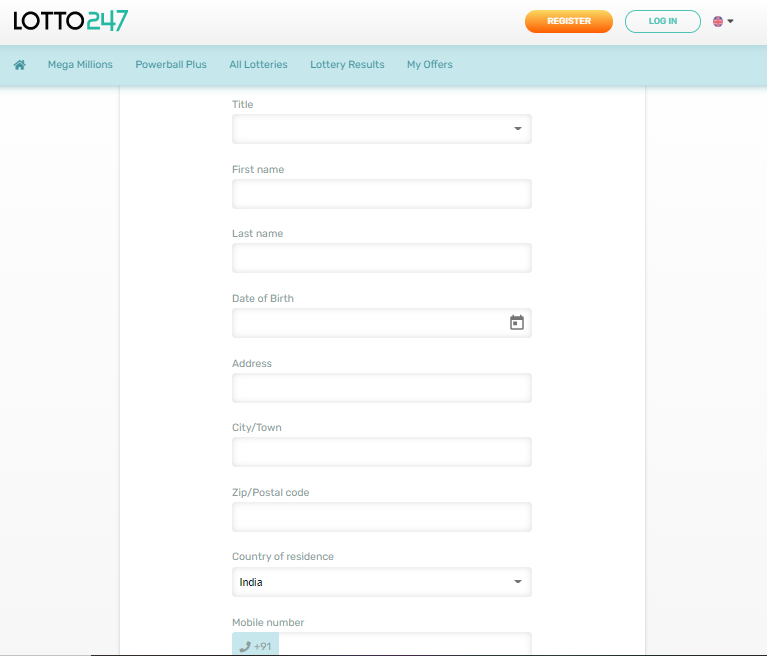 Lotto247 Registration and Login Process