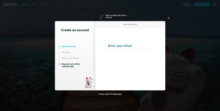 lucky days sign up