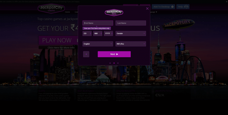 jackpot city sign up
