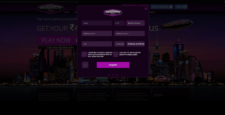jackpot city sign up