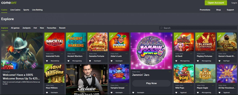 Come On Casino Login