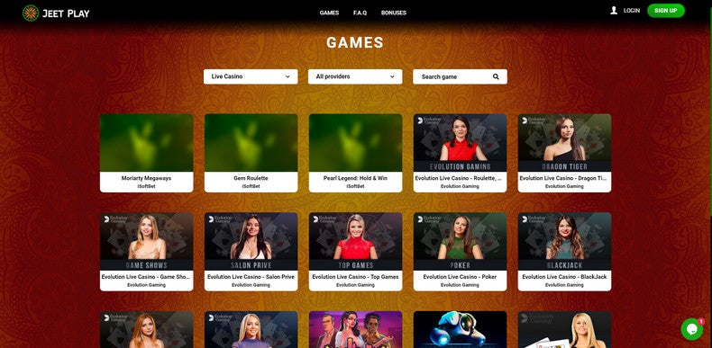 Jeet play live casino