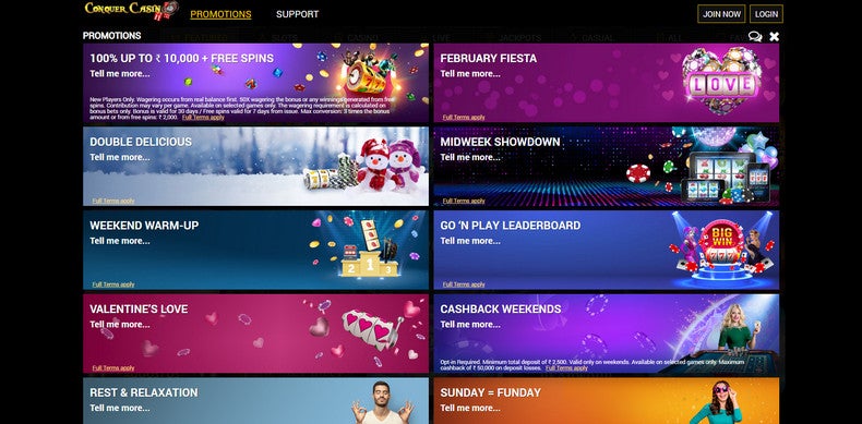 Conquer casino promotions