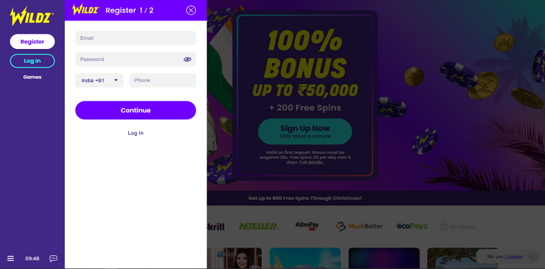 How to Sign Up Wildz Casino