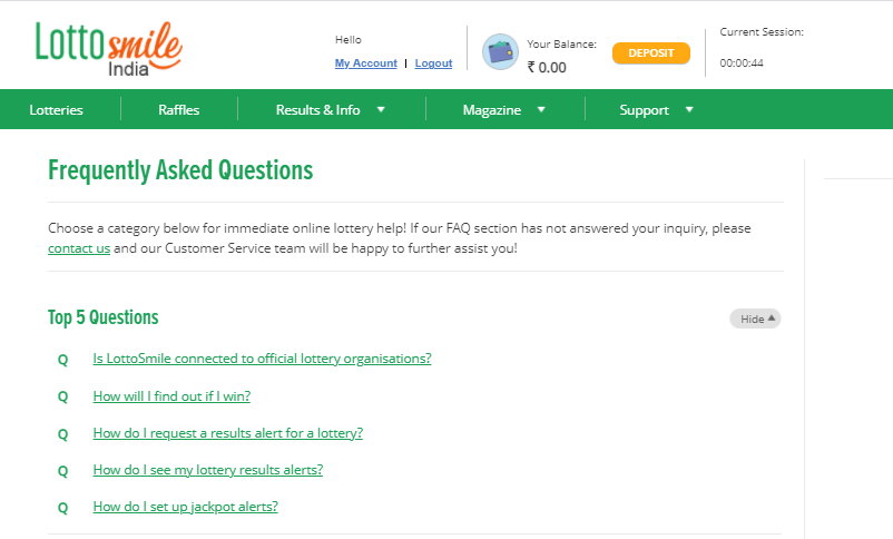 lottosmile faq