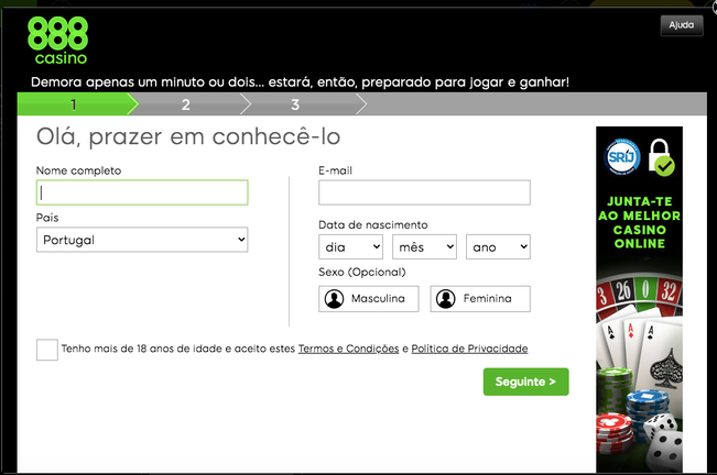 Abrir uma conta 888casino